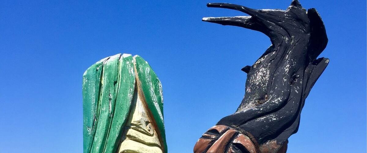 Driftwood artwork in the local park.