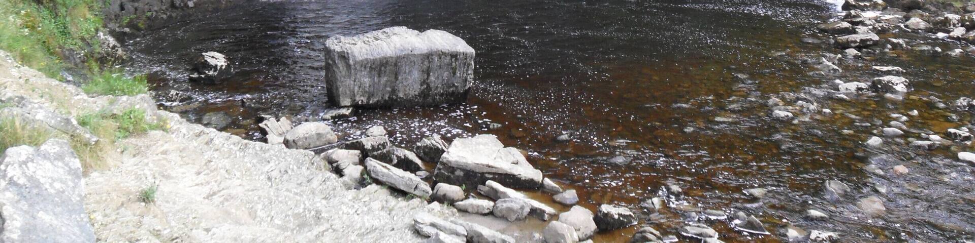 one of the many waterfalls on the ingleton waterfall trail