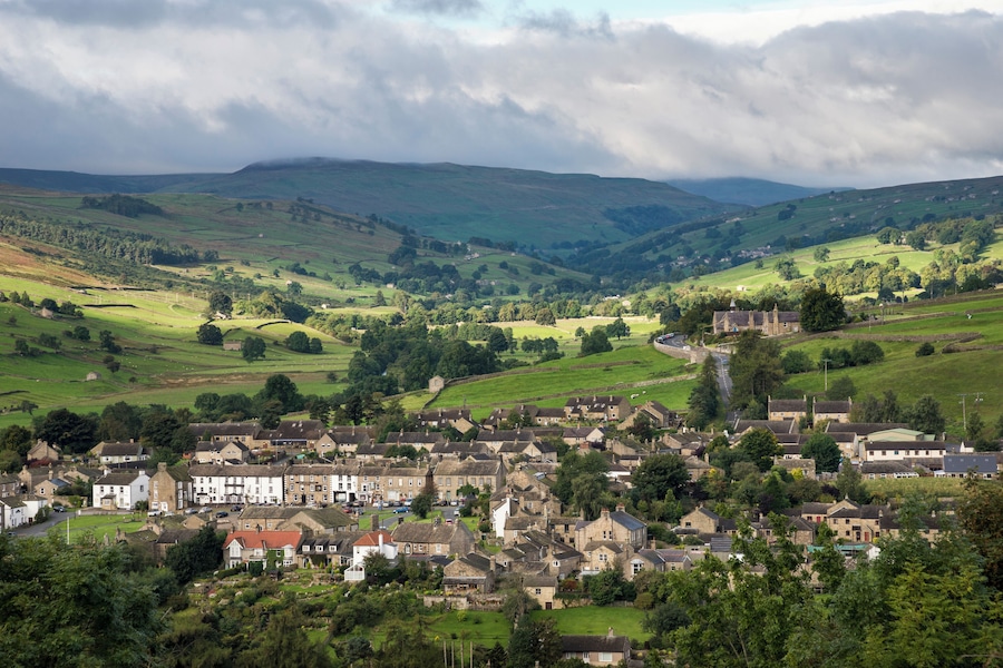 The village of Reeth in Swaledale, Yorkshire Dales, England