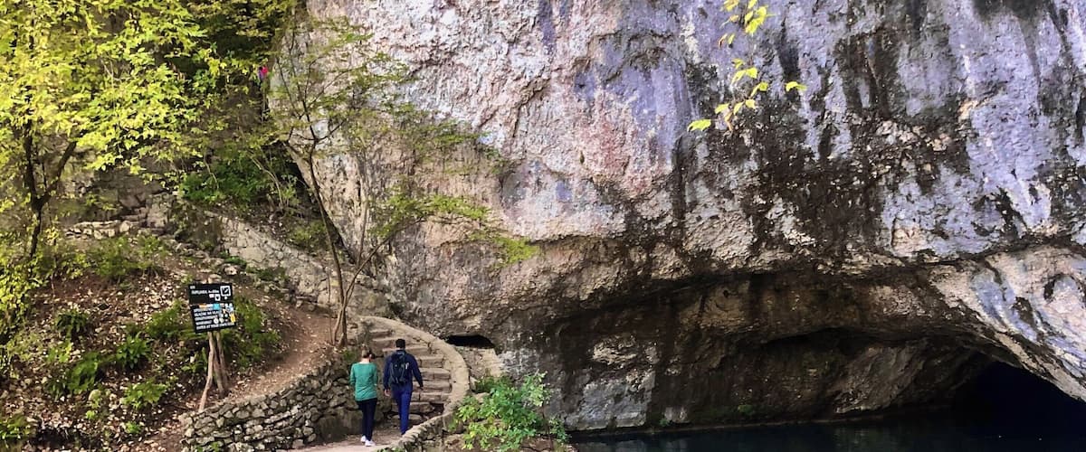 Entrance to the caves