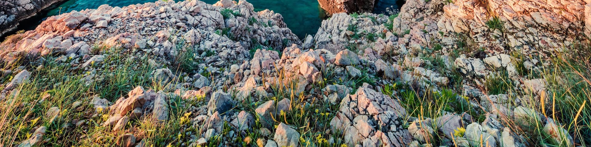 Amazing morning cityscape of Vrbnik town. Splendid summer seascape of Adriatic sea, Krk island, Kvarner bay archipelago, Croatia, Europe. Beautiful world of Mediterranean countries.
