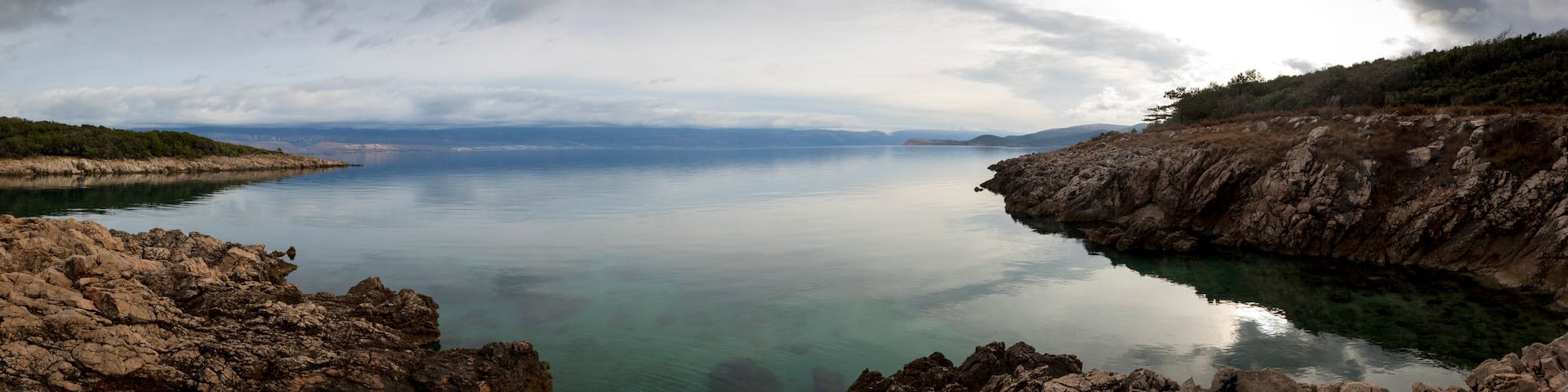 panorama beach in vrbnik on island krk, croatia