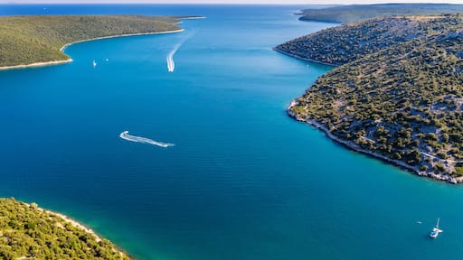 An aerial view of Rasa bay, Istria, Croatia