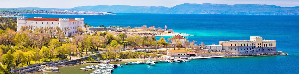Town of Kraljevica in Kvarner bay beach and landmarks panoramic view