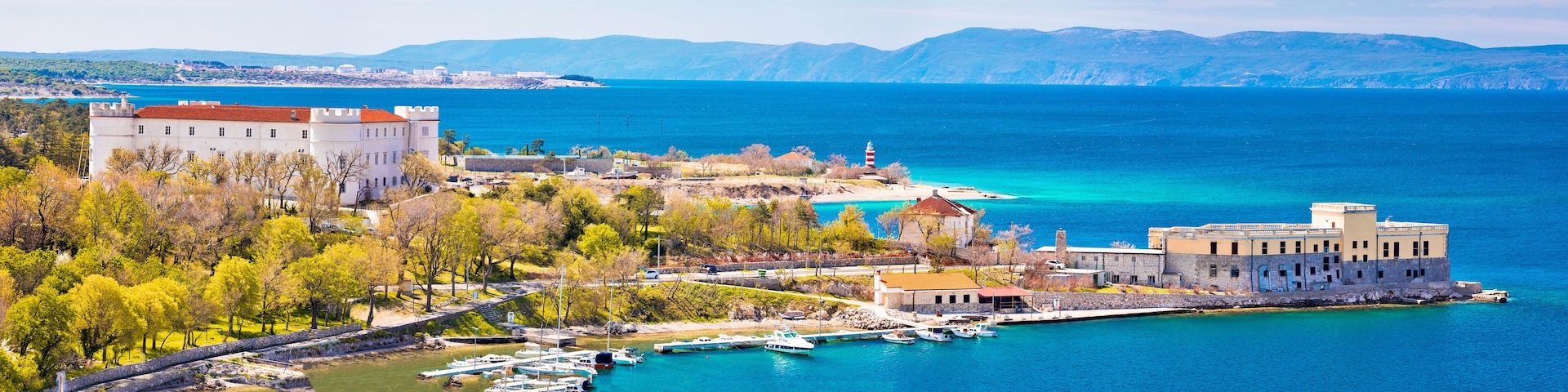 Town of Kraljevica in Kvarner bay beach and landmarks panoramic view