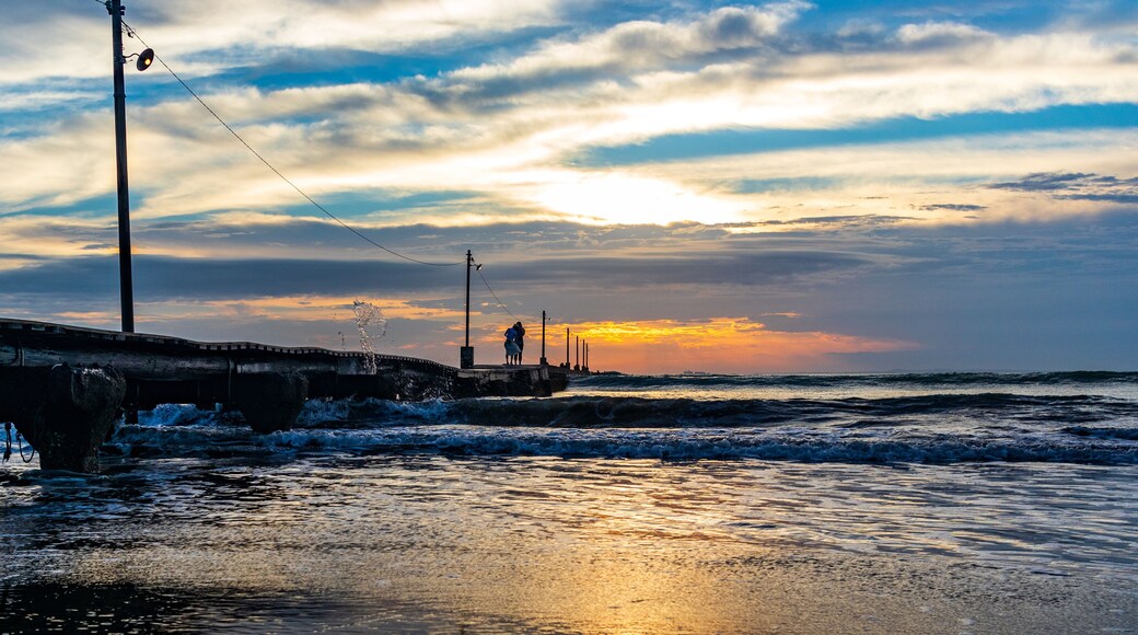 Beautiful sunset at Haraoka Pier in Minamiboso, Chiba.