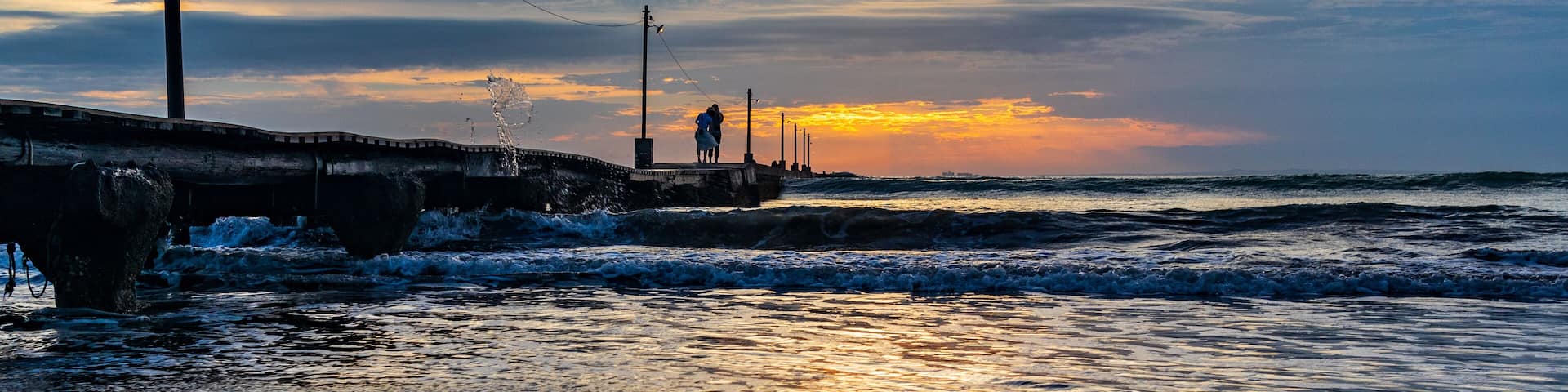 Beautiful sunset at Haraoka Pier in Minamiboso, Chiba.
