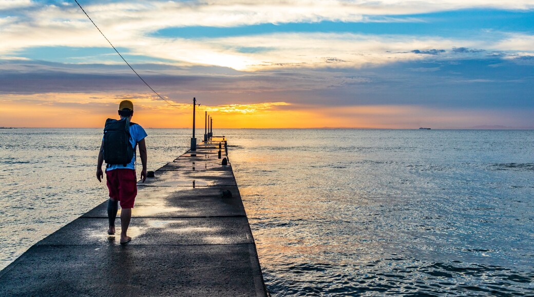 Beautiful sunset at Haraoka Pier in Minamiboso, Chiba.