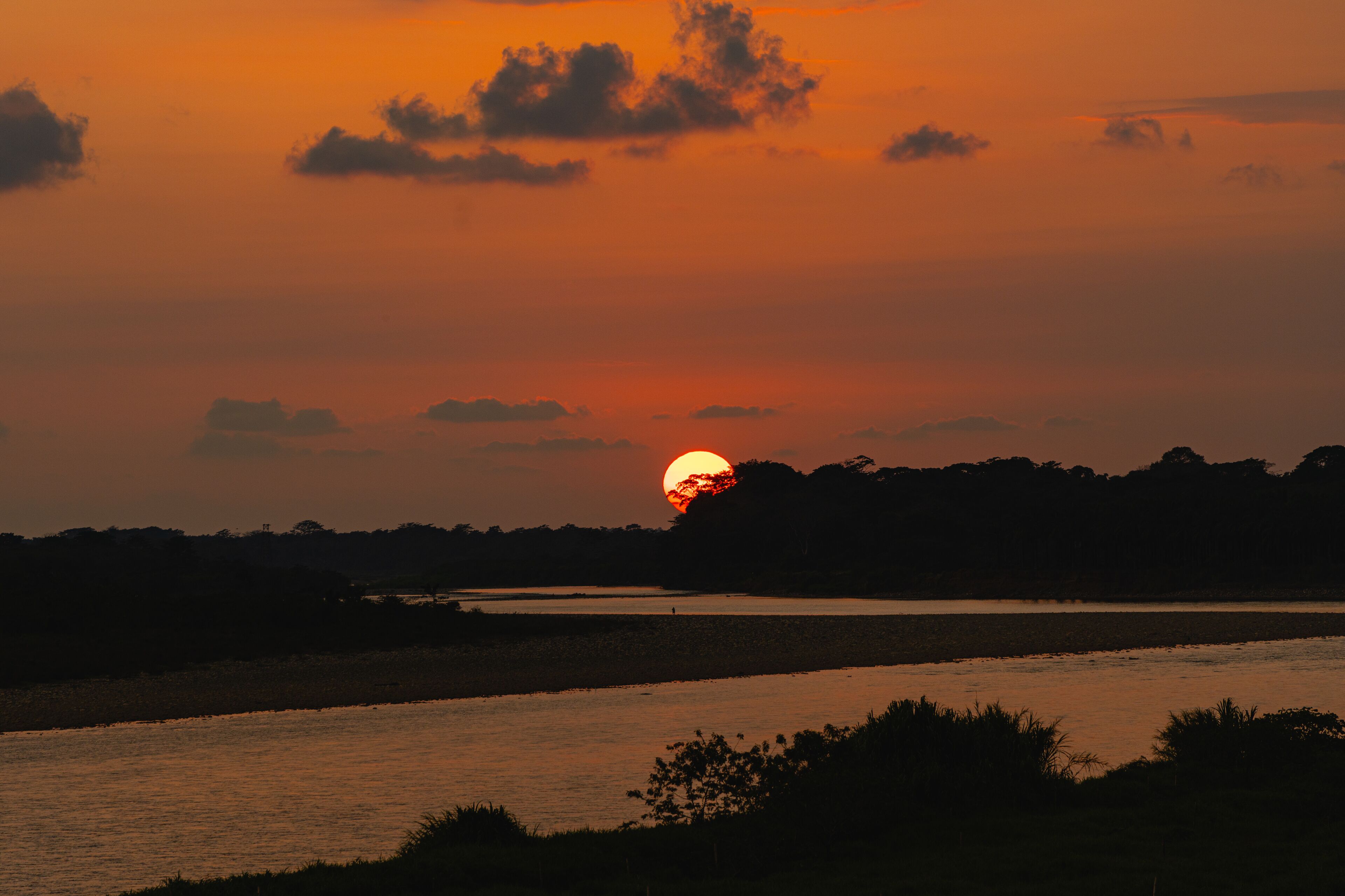 Sun setting in Palmar Norte