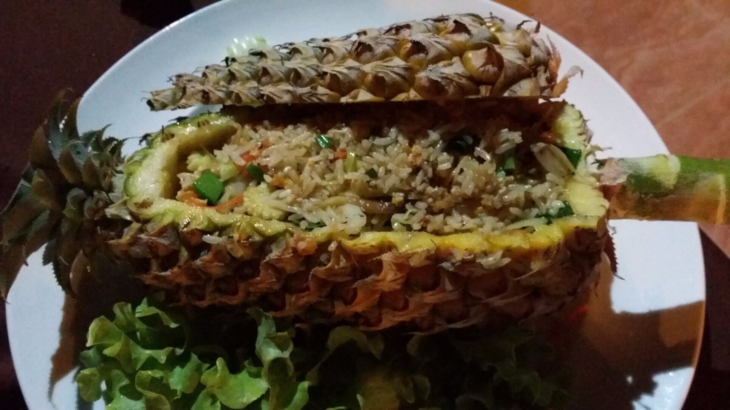 All Thai-ed up at Nok's Seafood. 
I tasted the best and perfect pineapple baked rice. Location: Not to be confused with another restaurant called Nok & Joe's, it is the first restaurant next to car park on the right-hand side.