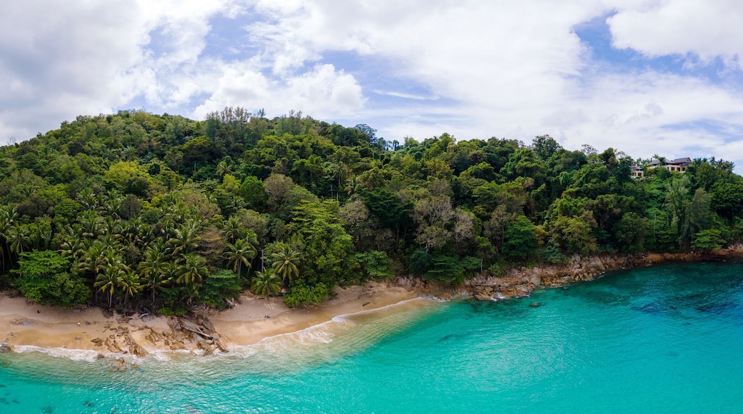 Banana Beach, Phuket, Thailand,A beautiful tropical beach with palm trees at Phuket island, Thailand, Banana Beach Located in Choeng Thale, Thalang, Phuket Province, Thailand. High quality photo