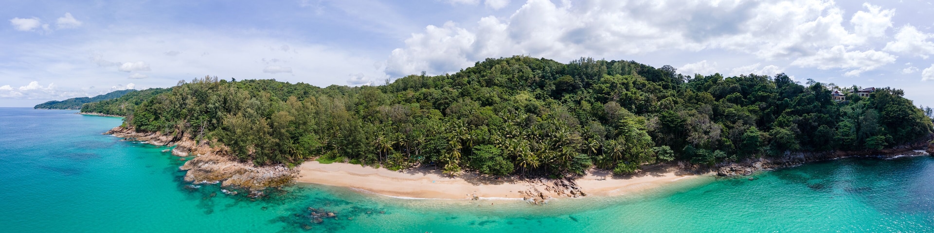 Banana Beach, Phuket, Thailand,A beautiful tropical beach with palm trees at Phuket island, Thailand, Banana Beach Located in Choeng Thale, Thalang, Phuket Province, Thailand. High quality photo