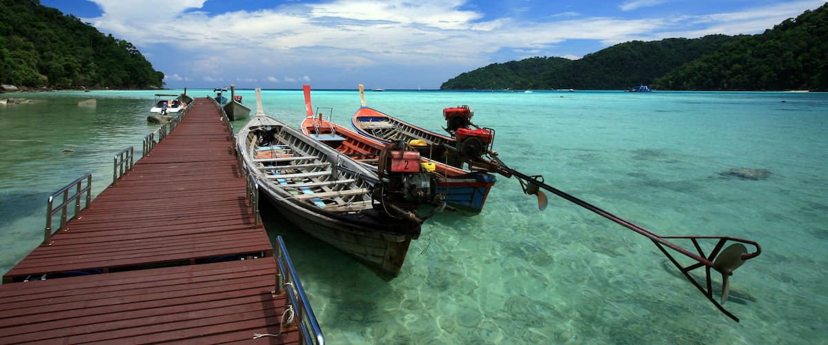 The long-tail boat at surin island, thailand