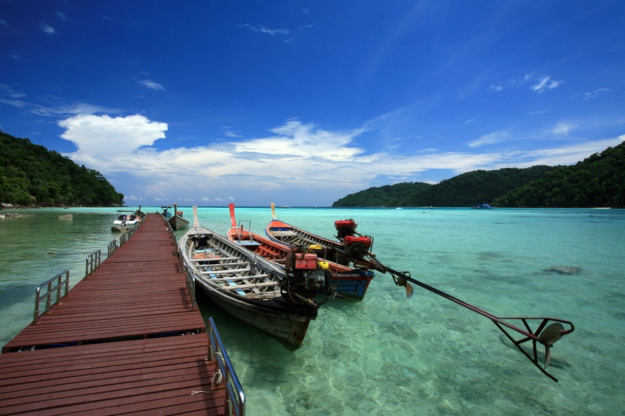 The long-tail boat at surin island, thailand
