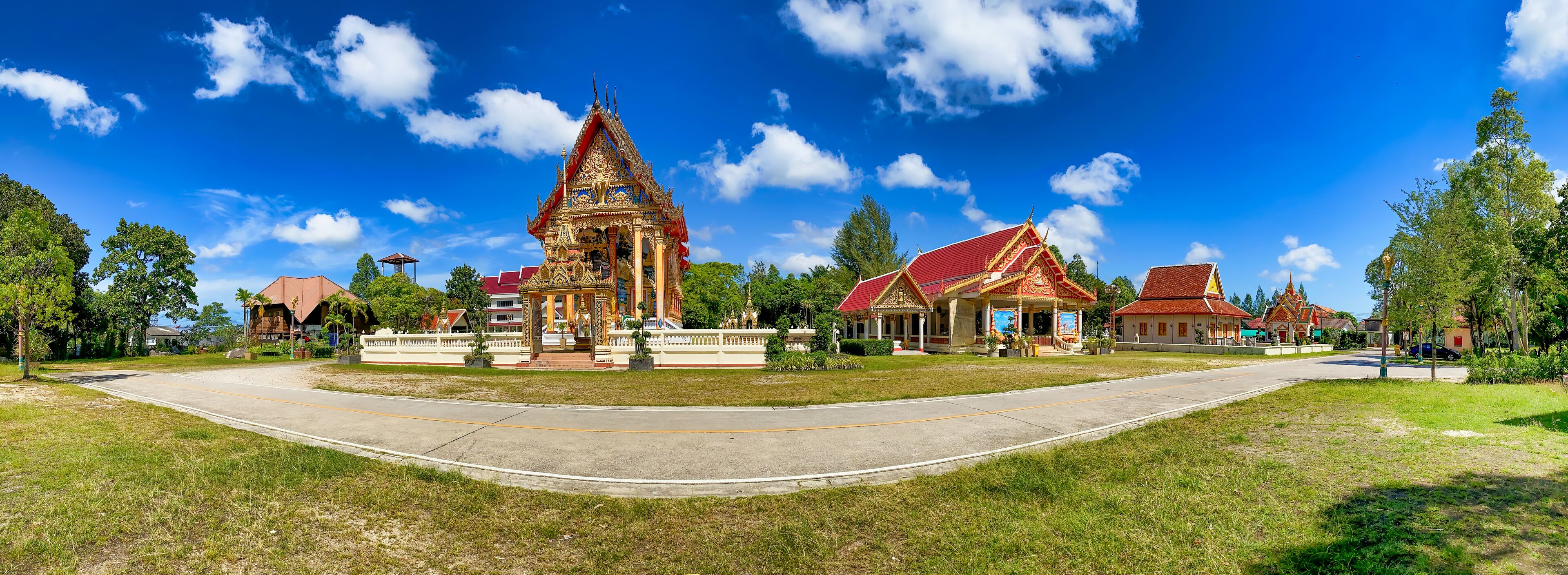 Amazing view of Wat Choeng Thale in Phuket, Thailand. Panoramic view