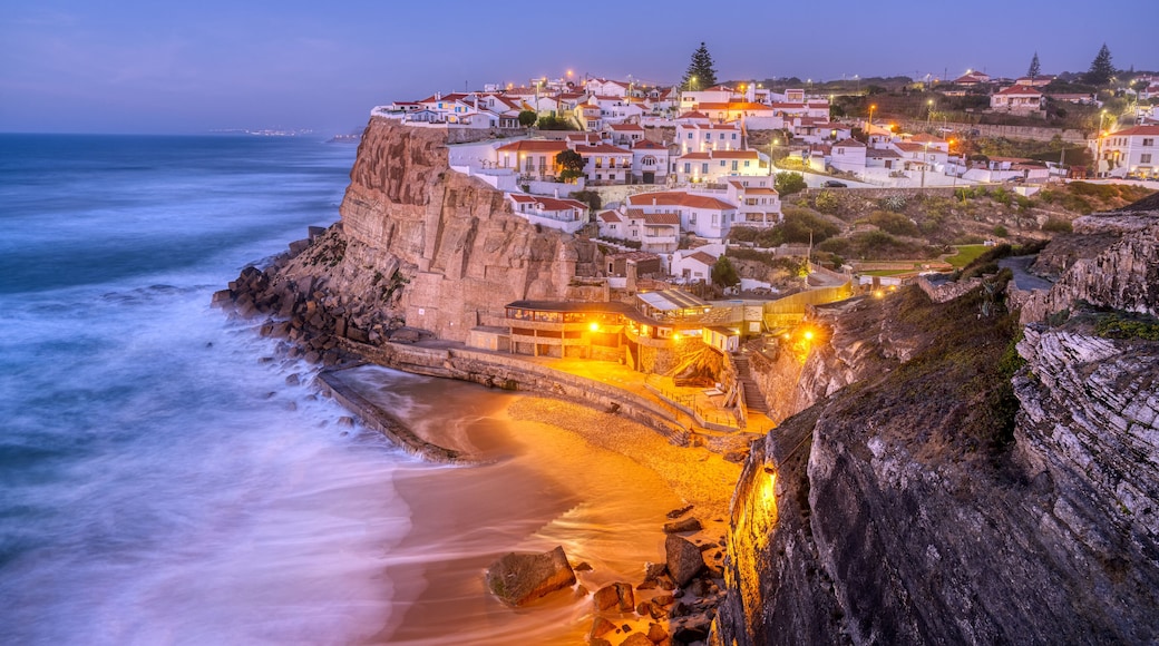 The beautiful village of Azenhas do Mar at the portuguese Atlantic coast after sunset