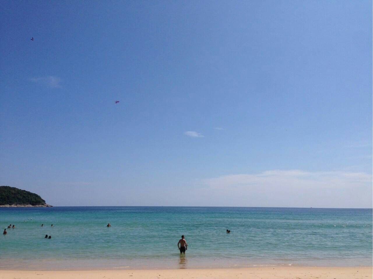 Peaceful beach. Swimming only.