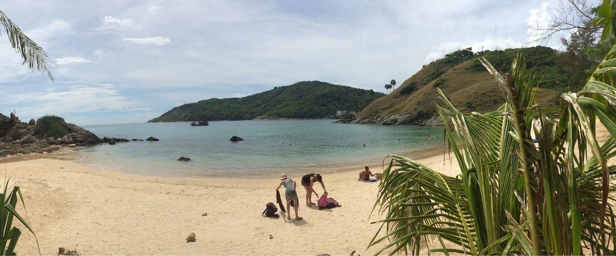 Another beach in Phuket, white-brown sandy beach. Only few people came here bcs it's about 12 km away from the downtown and about 10 km away from Patong Beach. U can rent a snorkle here.