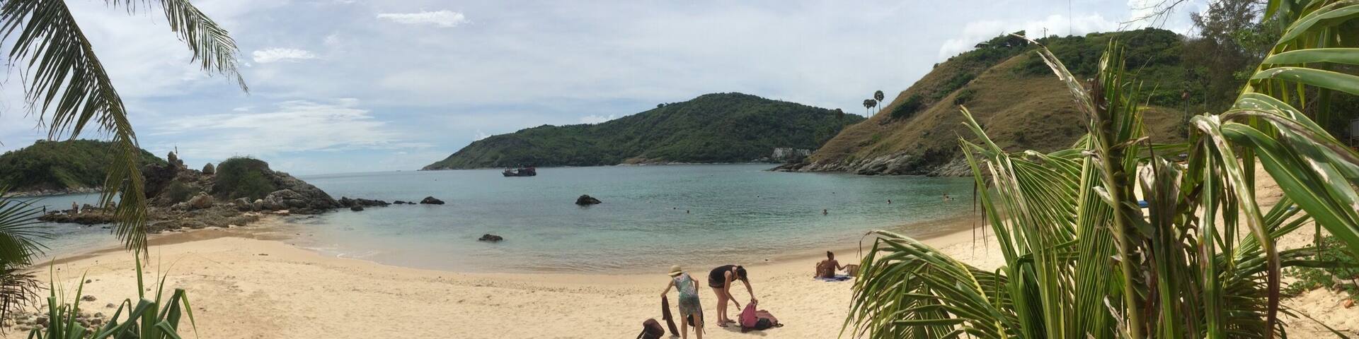 Another beach in Phuket, white-brown sandy beach. Only few people came here bcs it's about 12 km away from the downtown and about 10 km away from Patong Beach. U can rent a snorkle here.