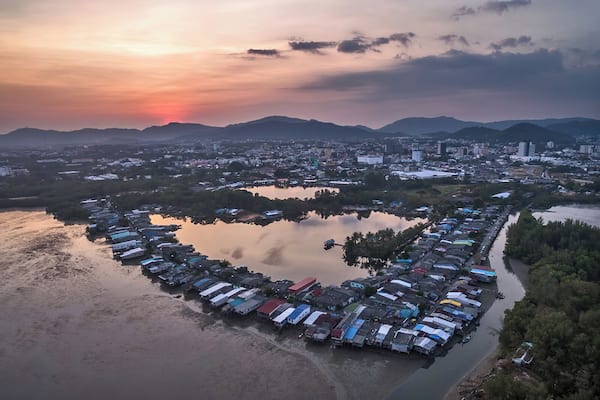 Aerial view of a neighbourhood of Phuket City, just north of Saphan Hin Park. After a stroll in the park, you can head to one of the local seafood restaurants settled on the banks of the lakes; they offer good food at affordable prices. #LifeAtExpediaGroup