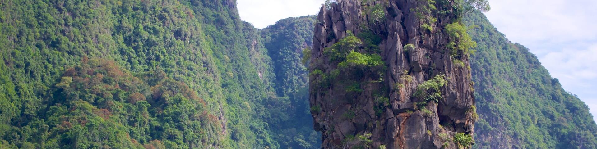 Phang Nga featuring boating, mountains and island images