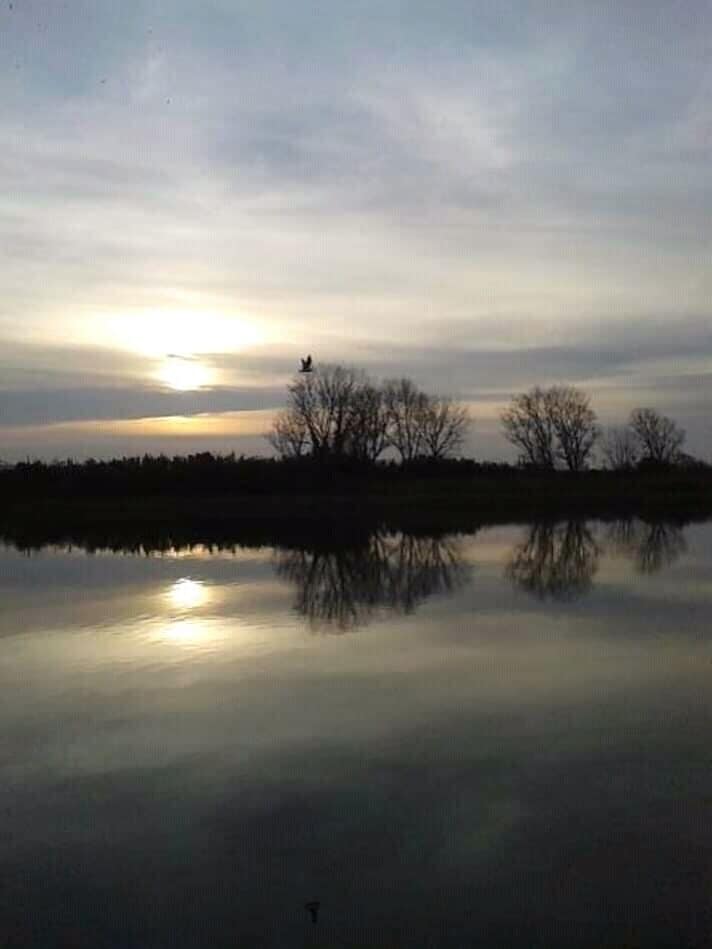 Sunset in Autumn in the rio tejo 