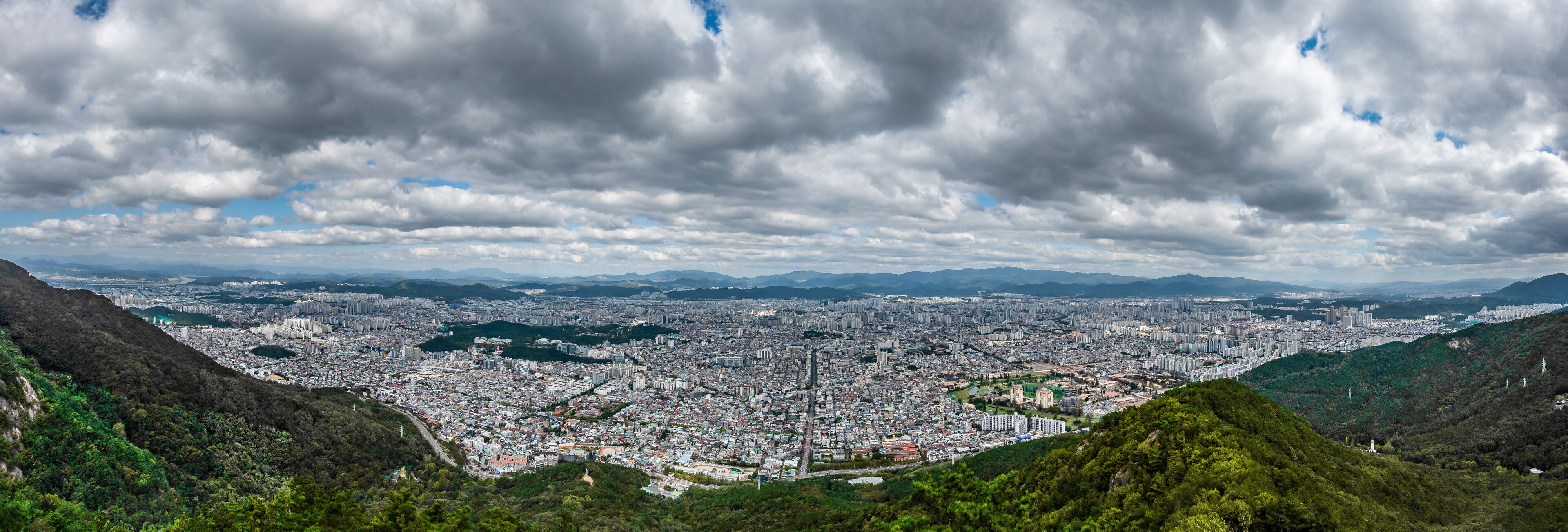 Daegu City panorama  aerial view, South Korea