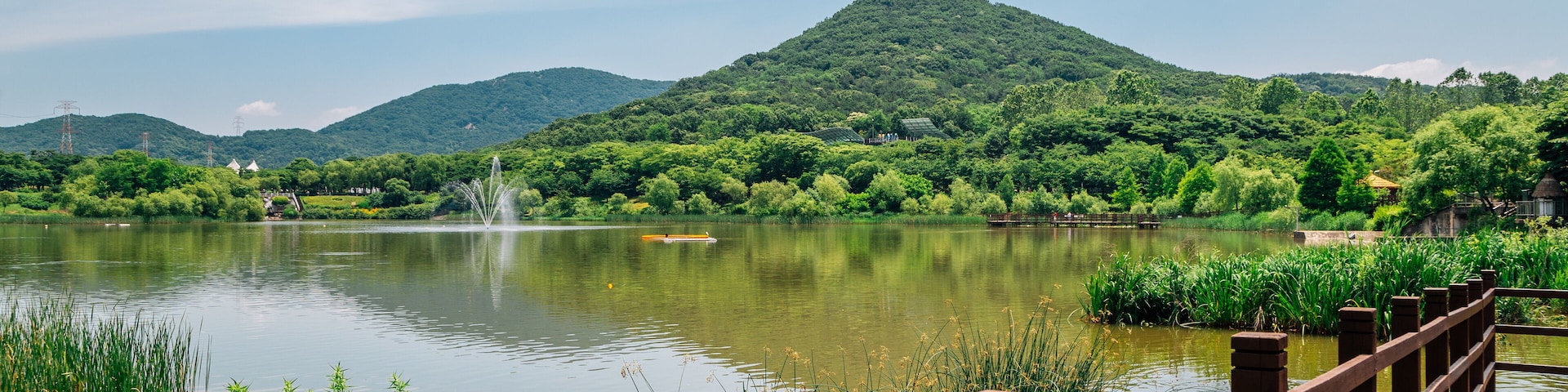 Summer lake at Incheon Grand Park in Korea