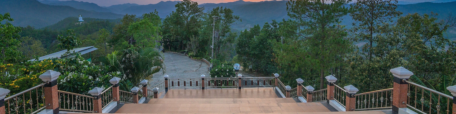 Beautiful sunset with evening sky. At Wiang pa pao in Chiangrai Thailand.