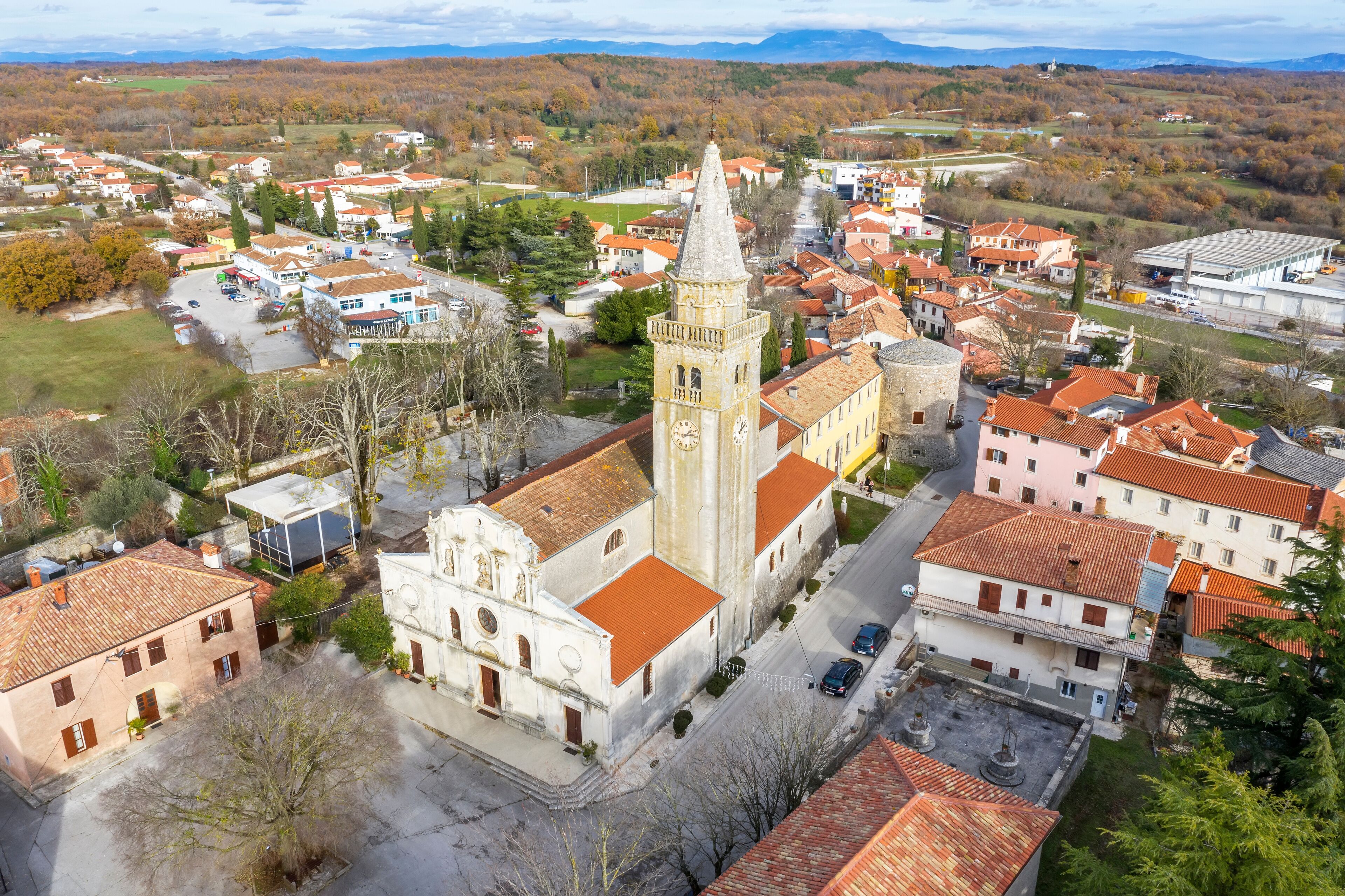 An aerial view of Zminj, Istria, Croatia