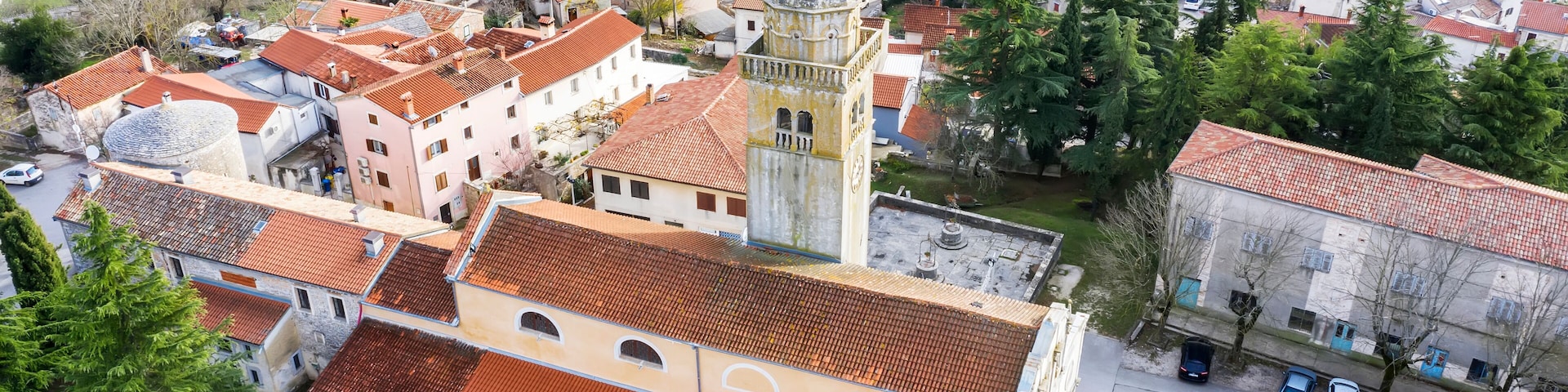 An aerial view of Zminj, Istria, Croatia