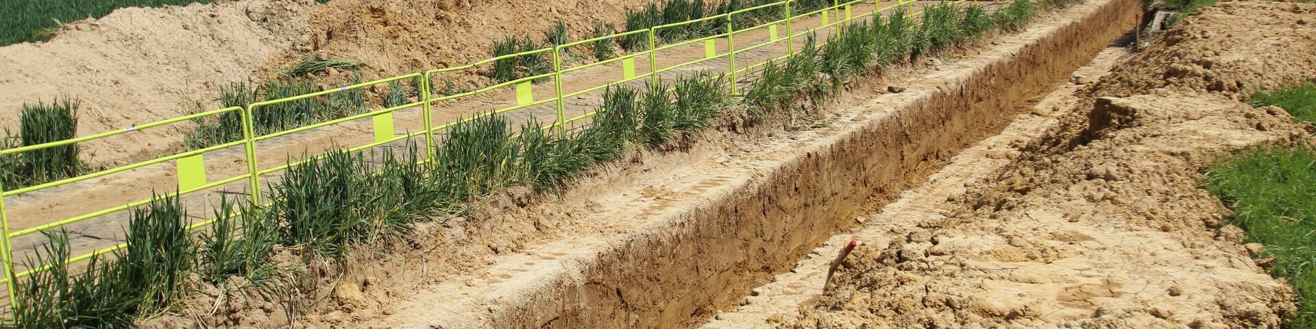 Construction works on the D36 road in Vauhallan, France.