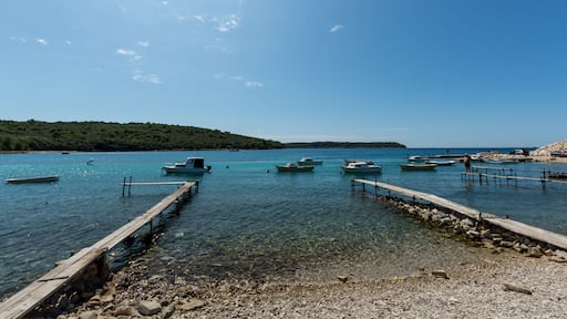 Boats in a bay, in Banjole, Croatia