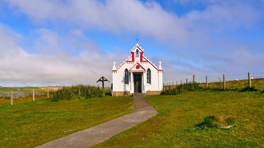Orkney Islands, Scotland / Highlands - August 2014: The Italian Chapel on Lamb Holm in the Orkney Islands