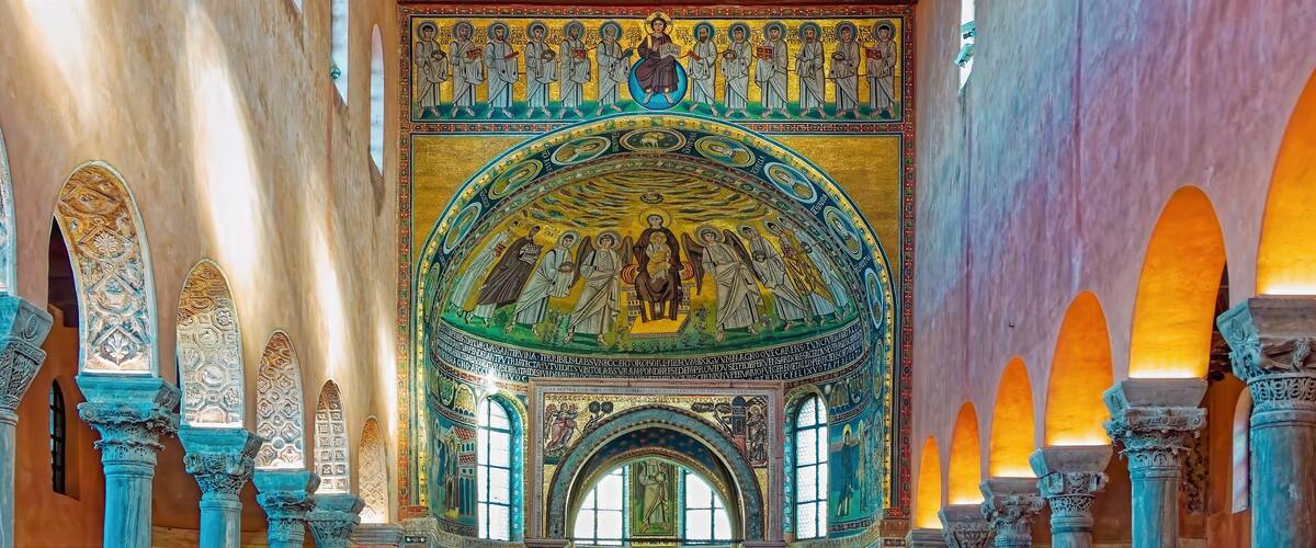 detail of the church, Euphrasian Basilica, Porec, Istria, Croatia, Europe, October 2024