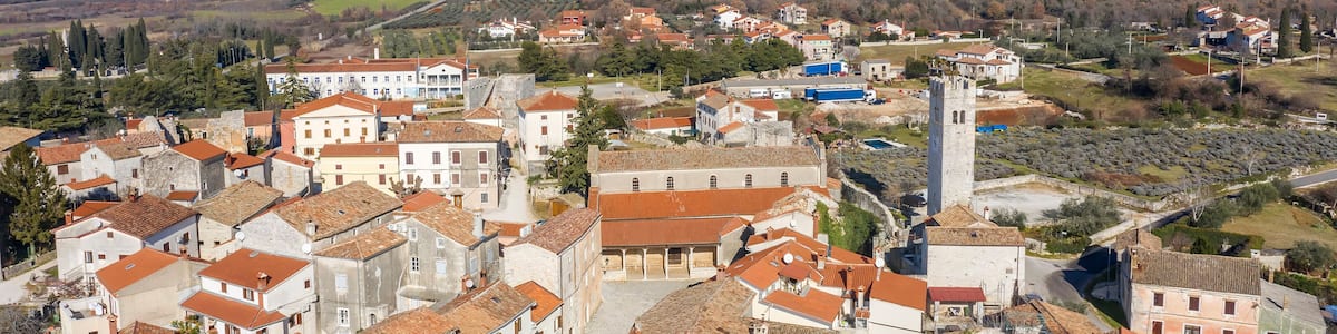 An aerial view of Sveti Lovrec, Istria, Croatia