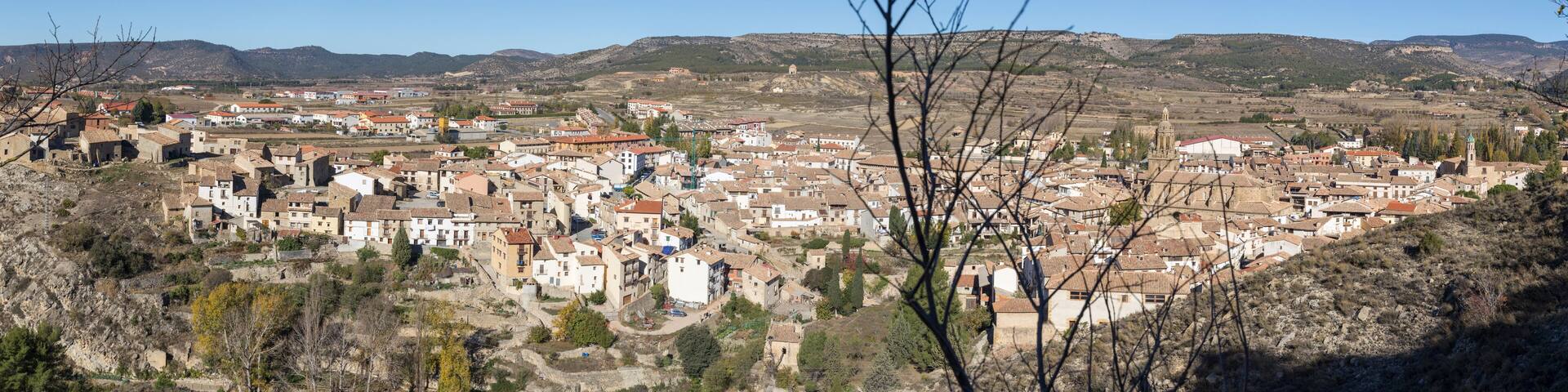 Rubielos de Mora village from above, one of the most beautiful towns in Spain