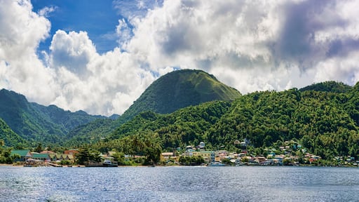 Small fisherman village Anse la Raye at Saint Lucia island Caribbean paradise