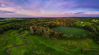 Aerial Panorama of a Stunning Sunset in Frederick, Maryland
