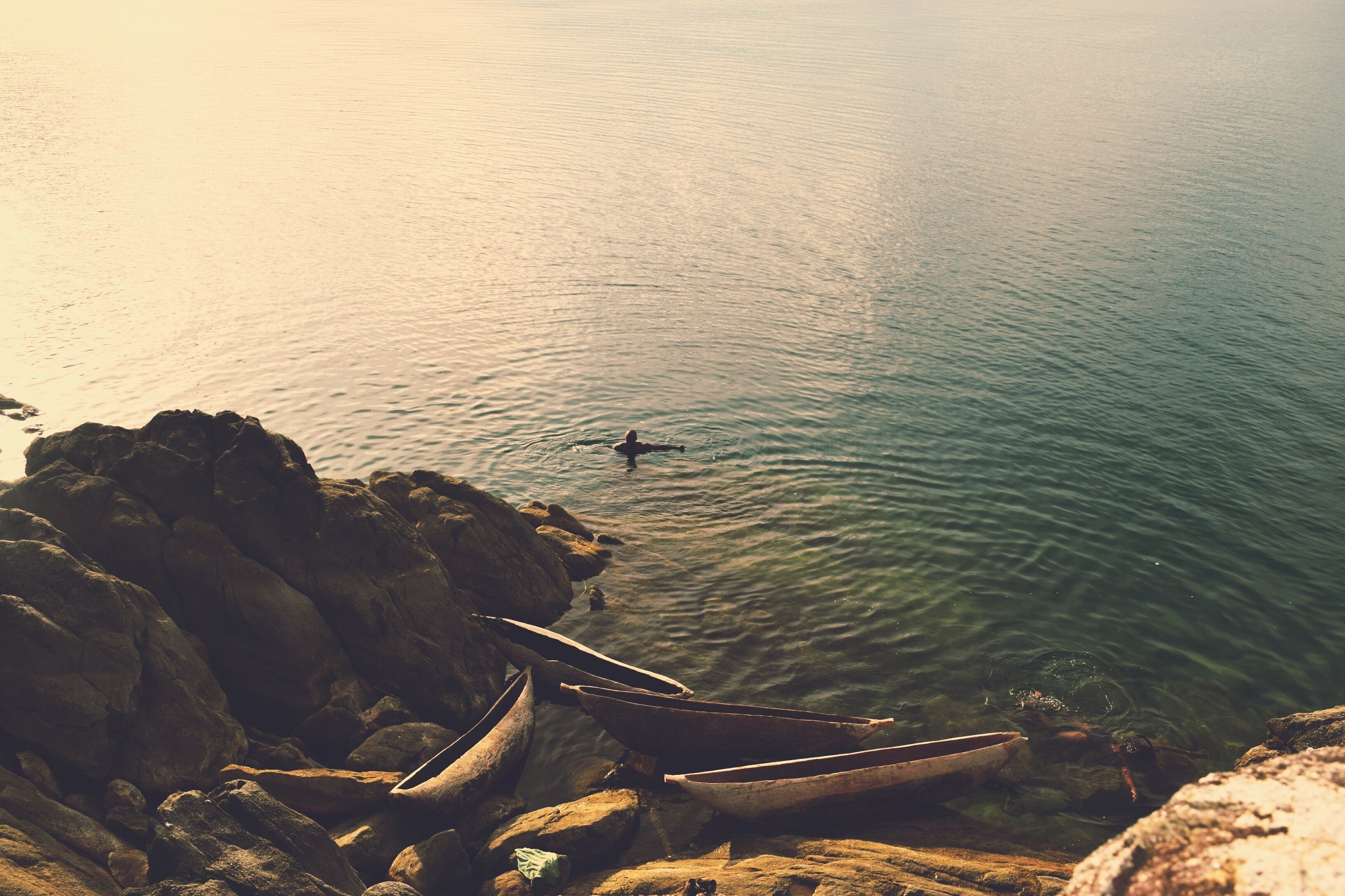 Golden hour at Kande Beach, Nkhata Bay, Lake Malawi, Malawi 
