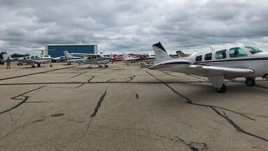 So many people diverted to the lovely Dodge County Airport while the weather at KOSH improves. #AirVenture2018