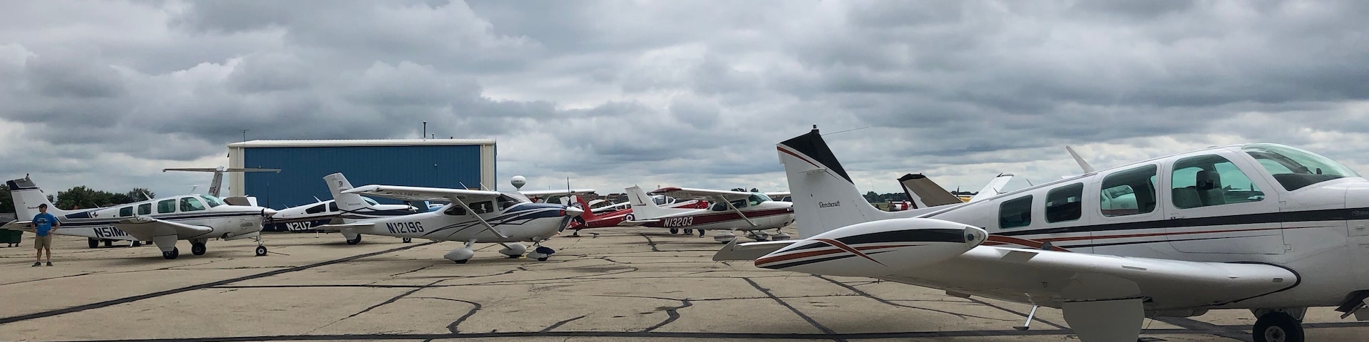 So many people diverted to the lovely Dodge County Airport while the weather at KOSH improves. #AirVenture2018