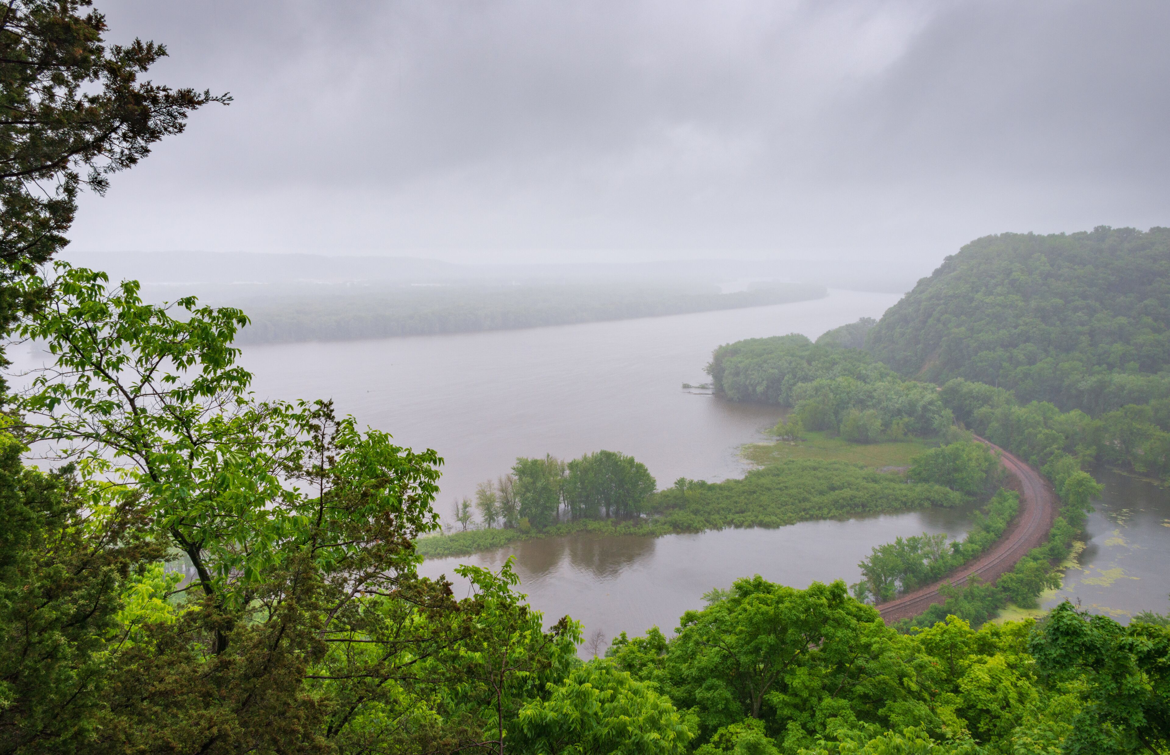 Hazy Overlook at Spring Day at Effigy Mounds National Monument