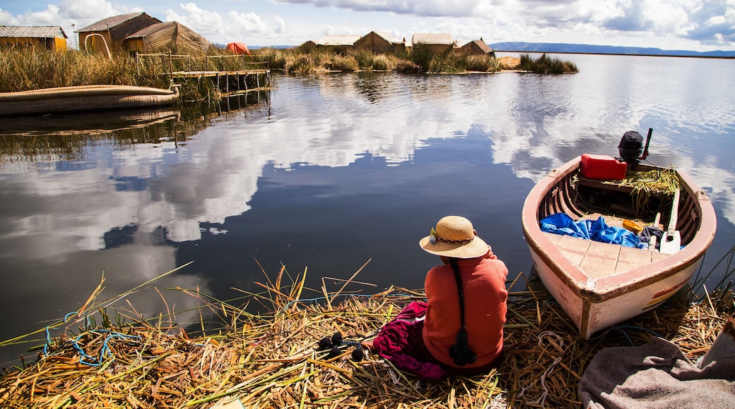 Uros island in Lake Titicaca, Peru