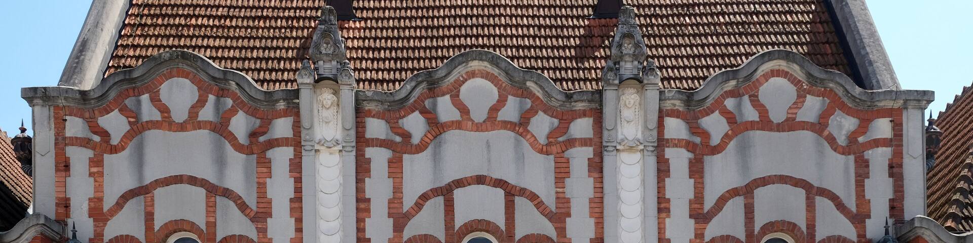CAKOVEC, CROATIA - JULY 02: Detail of the beautiful Art Nouveau house in Cakovec, Croatia, on July 02, 2016.