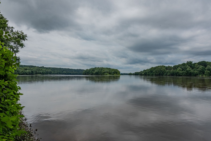 View of the Susquehanna River from Halifax Pennsylvania on a Rainy Summer Day