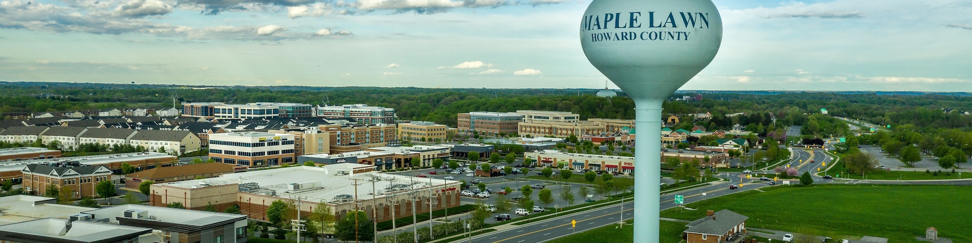 Maple Lawn Fulton Maryland water tower and new neighborhood