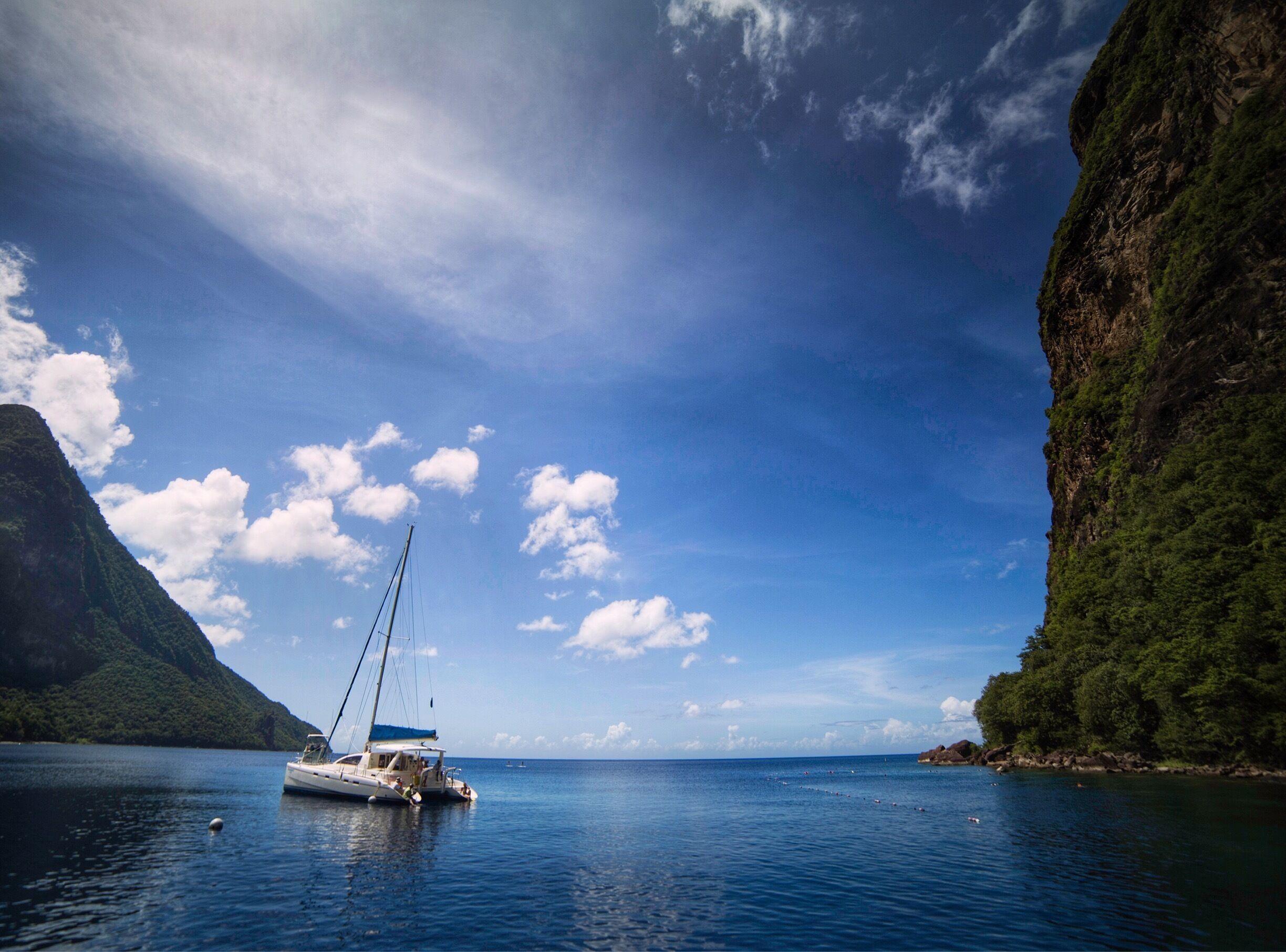 Blue sky and sailboats 