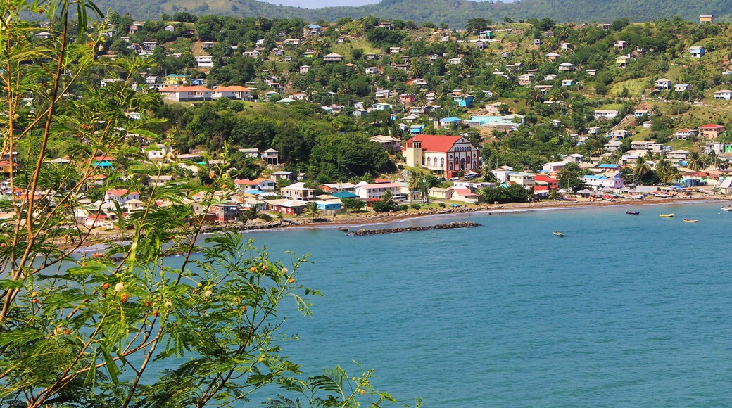 View of the town of Dennery, St. Lucia, West Indies