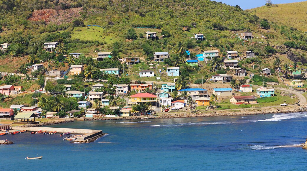 View of the town of Dennery, St. Lucia, West Indies